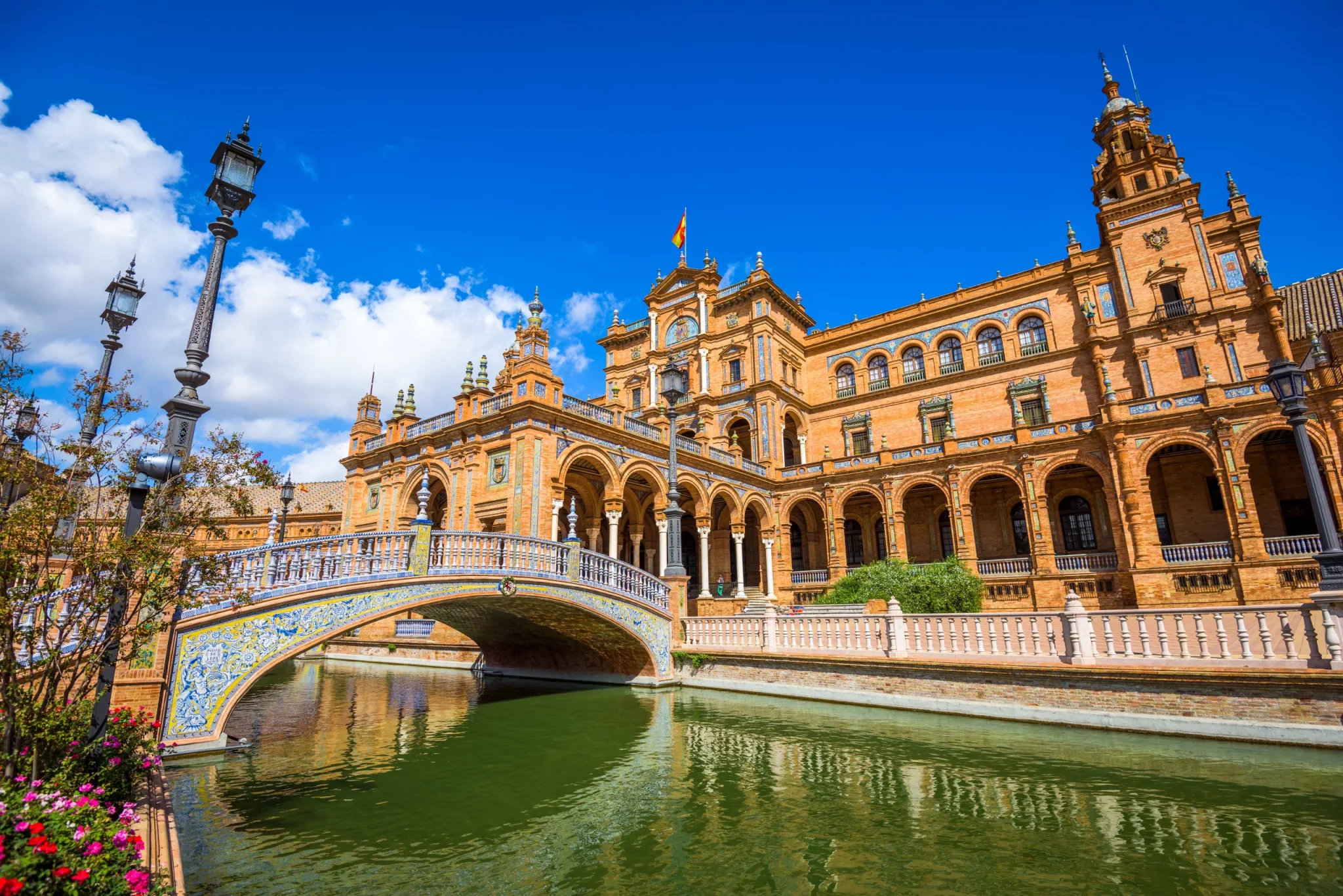 Vista panorámica de la Plaza de España de Sevilla